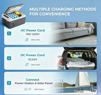 12‑Quart 12V Portable Car Refrigerator, Bluetooth Enabled Electric Cooler Freezer for Car, RV, Camping & Road Trips