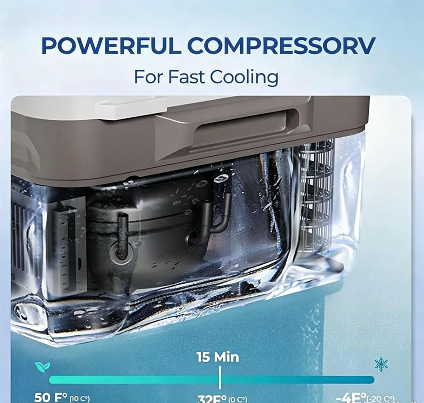 12‑Quart 12V Portable Car Refrigerator, Bluetooth Enabled Electric Cooler Freezer for Car, RV, Camping & Road Trips